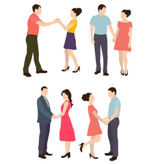 Obraz premium vector, isolated, in a flat style guy and girl, set