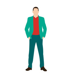 isolated, in a flat style guy, man, businessman