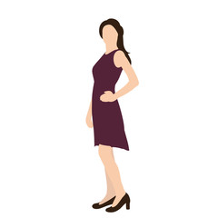  isolated, in a flat style woman, girl