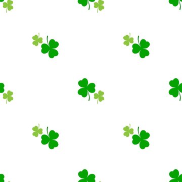 Clover leaf seamless pattern. Symbol fortune, success, traditional ireland festival, holiday St. Patrick. Modern texture. Color template for prints, wrapping, wallpaper, etc. Vector illustration.