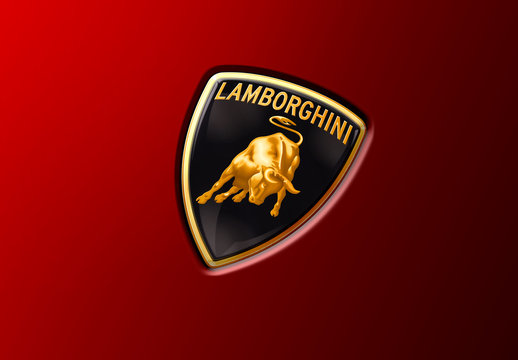Lamborghini Logo On A Red Car