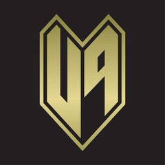 UP Logo monogram with emblem line style isolated on gold colors