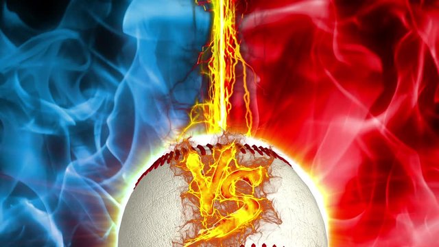 versus base ball fire background animation