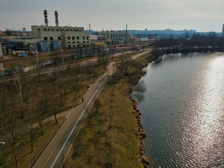 Fototapeta premium Aerial view of Minsk, Belarus