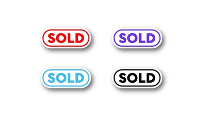 Sold out sign vector template.