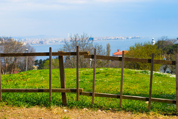 Fototapeta na wymiar Wooden fence in Istanbul turkey
