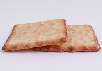 Top view of cookie isolated on a white background, crackers