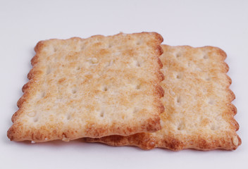 Top view of cookie isolated on a white background, crackers