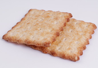 Top view of cookie isolated on a white background, crackers