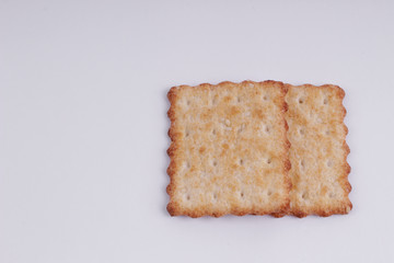 Top view of cookie isolated on a white background, crackers