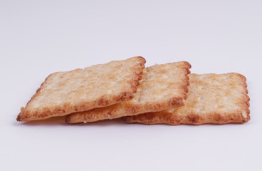 Top view of cookie isolated on a white background, crackers