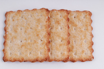 Top view of cookie isolated on a white background, crackers