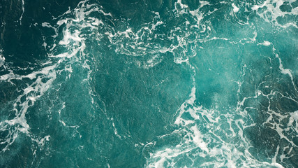 Background of the sea, clean deep ocean with air bubbles, foam on the surface of the ocean. foam...