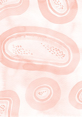 Coral pink beautiful watercolor background. Raster illustration.
