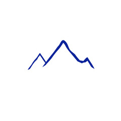Design blue mountains logo, on white 