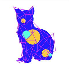 Fototapeta na wymiar Geometric animal illustration with modern colour