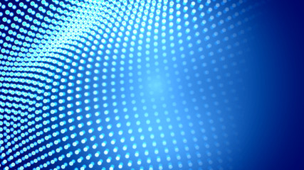 Dot white blue wave light screen gradient texture background. Abstract  technology big data digital background. 3d rendering.