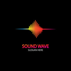 Sound Wave. Colorful sound waves for party, DJ, pub, clubs, discos. Audio equalizer technology. illustration