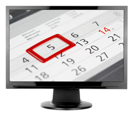 Monitor mit Kalender