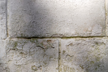 White brick surface with tsara paint. Mold