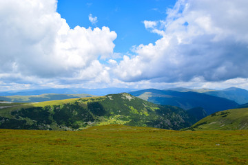 Landscape from Transalpina serpentines road DN67C. This is one of the most beautiful alpine routes in Romania.