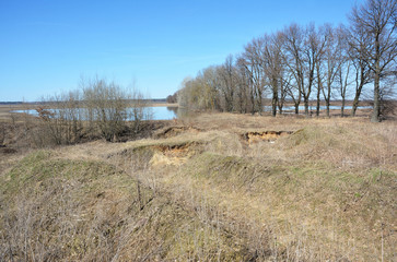 Spring flood on the field