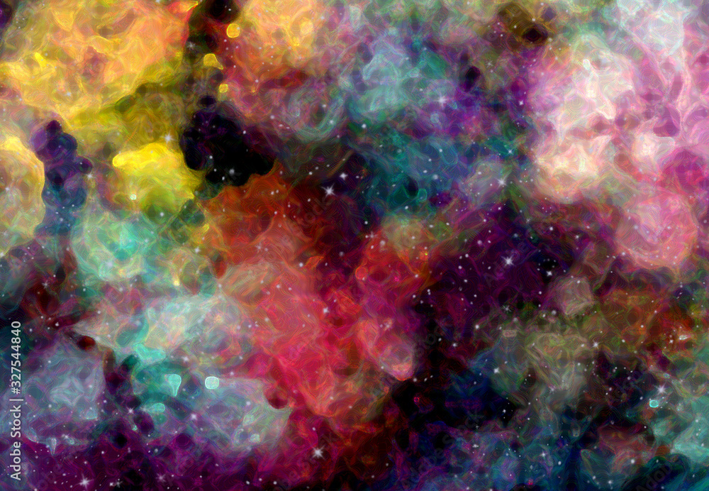 Canvas Prints abstract star field in galaxy space with watercolor digital art painting for texture background