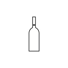 wine bottle icon. vector flat illustration