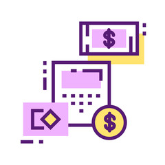 Branding budget color line icon. Report and financial statements. Bookkeeping and accounting. Pictogram for web page, mobile app, promo. UI UX GUI design element. Editable stroke.
