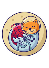 astrounaut cat illustration