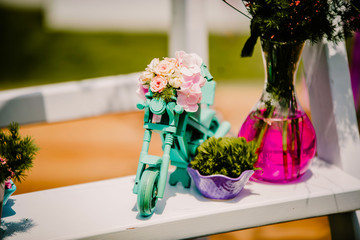 flower decor with toy for celebrations