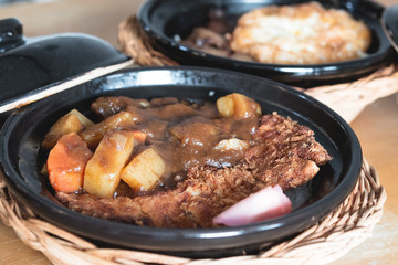 Japanese curry with fried pork