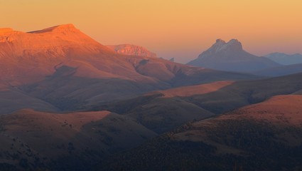 Evening in mountains