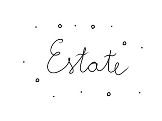 Estate phrase handwritten with a calligraphy brush. Summer in italian. Modern brush calligraphy. Isolated word black