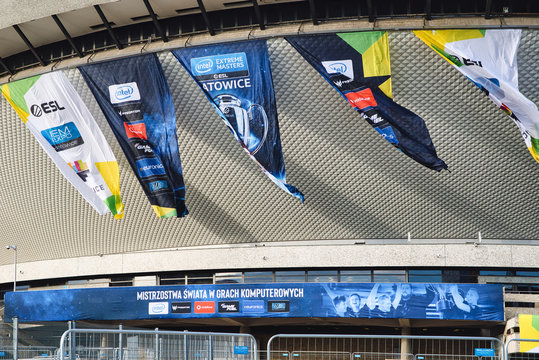 Katowice, 1 March 2020, view of the sports facility in Katowice where the ESL IEM Intel Master competition took place. The biggest eSport event in the world, Counter Strike tournament and Starcraft.