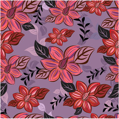 Fototapeta na wymiar Vector spring abstract background flowers seamless pattern