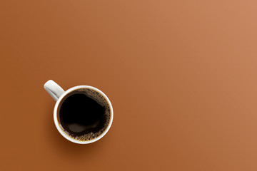 cup of coffee on modern brown texture and background