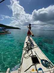 Paraw boat in Coron island in Palawan, Philippines