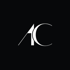 Professional Minimal Letter AC Logo Design in Editable Vector Format