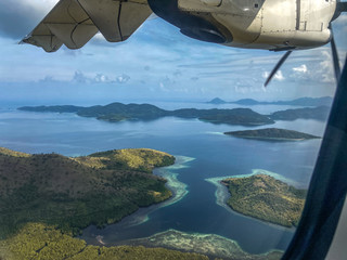 Naklejka na ściany i meble Aerial view of Coron island in Palawan, Philippines