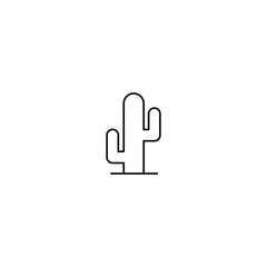 cactus icon - black vector sign