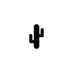 cactus icon - black vector sign