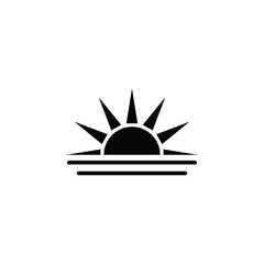 sunset icon, sunrise icon. weather symbol black vector