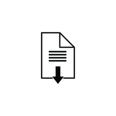 document download icon. vector download page symbol