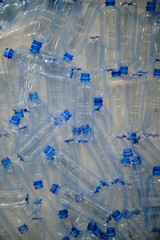 Empty plastic bottles for recycling, close-up