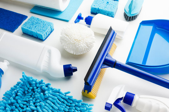 Cleaning products close up