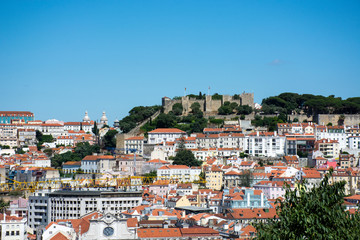 Fototapeta na wymiar Castle in Lisbon Hill