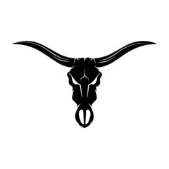 Bull skull with horn vector illustration