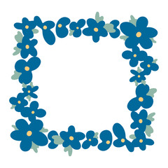 Floral vintage border for text. Vector illustration. Vector flowers frame for wedding invitation, greeting card, holiday poster. Floral frame isolated on the white background