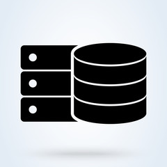 Database, Server Isolated Flat Web Mobile Icon Vector